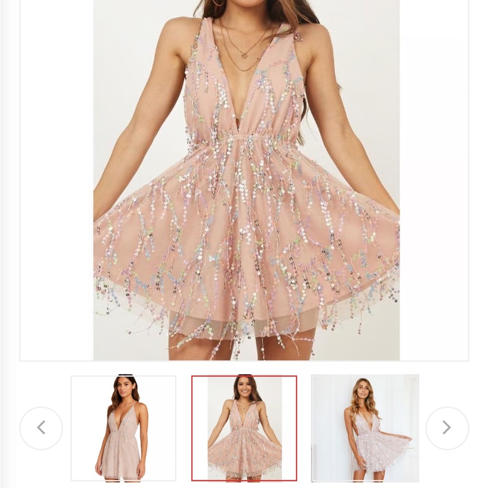 Hello Molly Glittering Pink Mini Dress